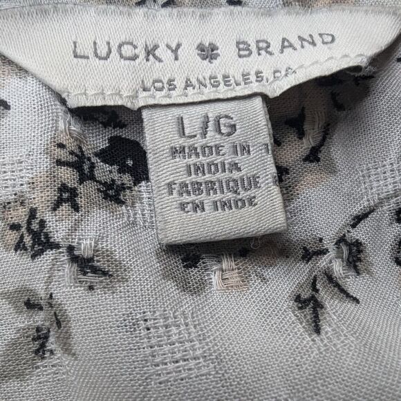 Lucky Brand floral peplum blouse size L - Picture 6 of 8